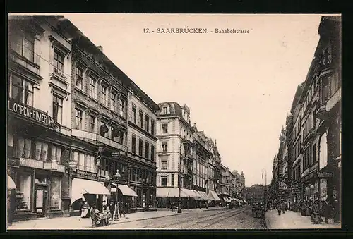 AK Saarbrücken, Blick in die Bahnhofstrasse