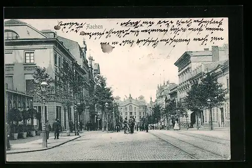 AK Aachen, Blick auf die Theaterstrasse