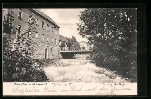 AK Ottenhöfen im Schwarzwald, Partie an der Acher