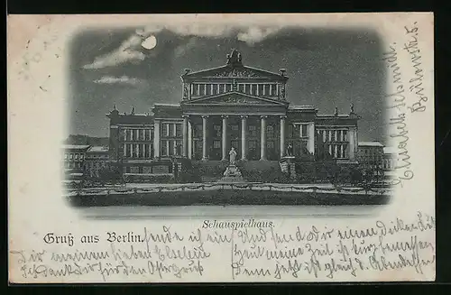 Mondschein-AK Berlin-Kreuzberg, Schauspielhaus