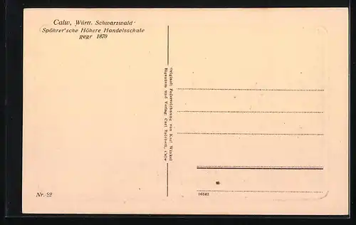 AK Calw, Spöhrer`sche Höhere Handelsschule