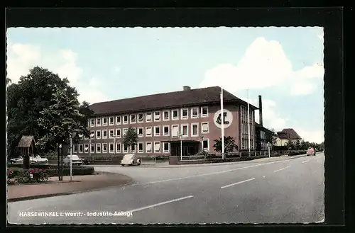 AK Harsewinkel i. Westf., Industrie-Anlage, VW Käfer