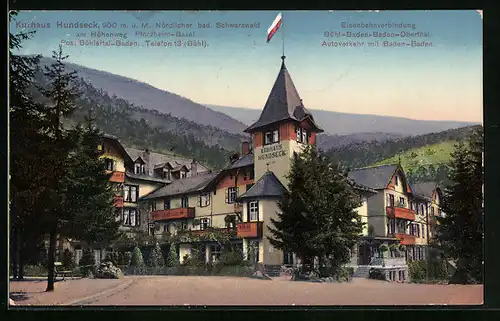 AK Bühl /Baden, Kurhaus Hundseck mit Strasse