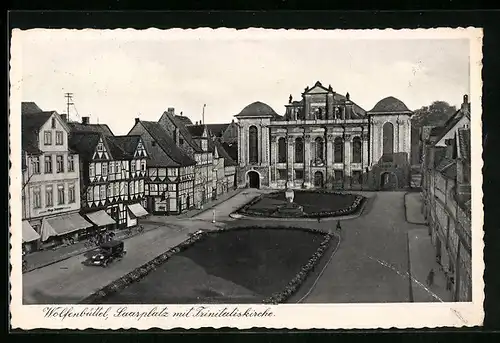 AK Wolfenbüttel, Saarplatz mit der Trinitatiskirche