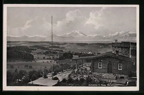 AK Ravensburg /Württ., Aussichtshütte Alpenblick