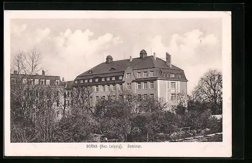 AK Borna /Bez. Leipzig, Ortsansicht mit Seminar