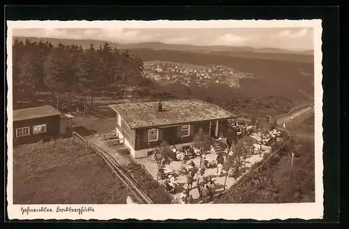 AK Hahnenklee, Café Bocksberghütte aus der Vogelschau