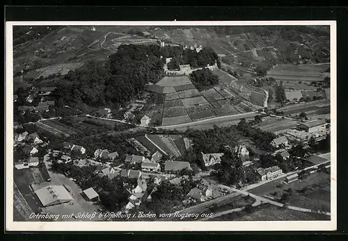 AK Ortenberg bei Ostenburg i. Baden, Ortenberg mit Schloss vom Flugzeug aus