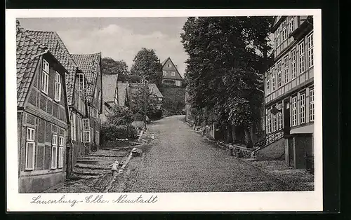 AK Lauenburg-Elbe, Strassenpartie in der Neustadt mit Kindern