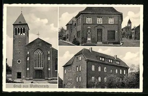 AK Waldenrath, Strassenpartie, Kirche