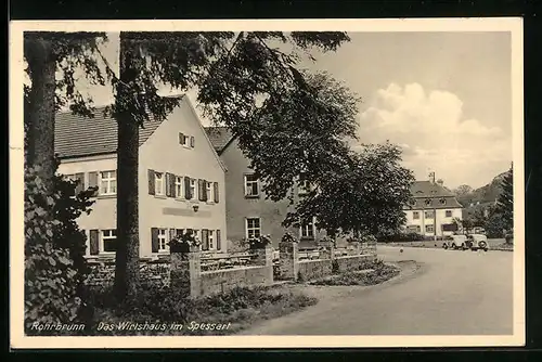 AK Rohrbrunn /Spessart, Strassenpartie mit Wirtshaus, Landpoststempel