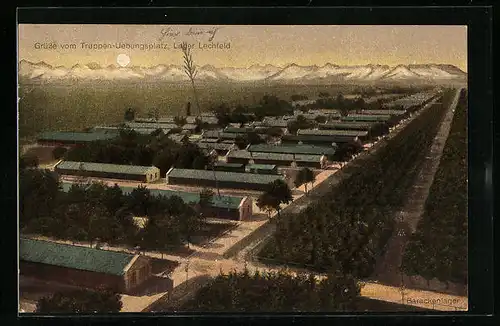 AK Lager Lechfeld, die Baracken auf dem Truppenübungsplatz