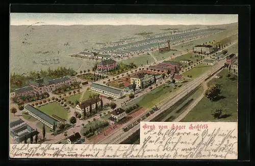 AK Lager Lechfeld, Lager aus der Vogelschau