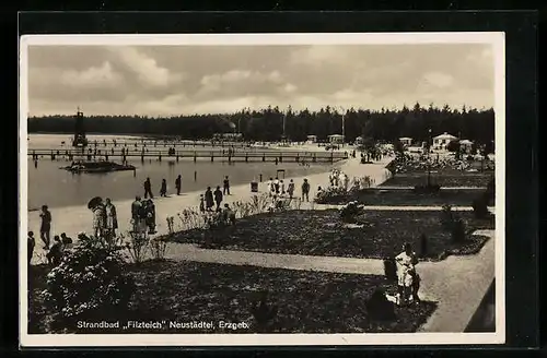 AK Neustädtel /Erzgebirge, Strandbad Filzteich