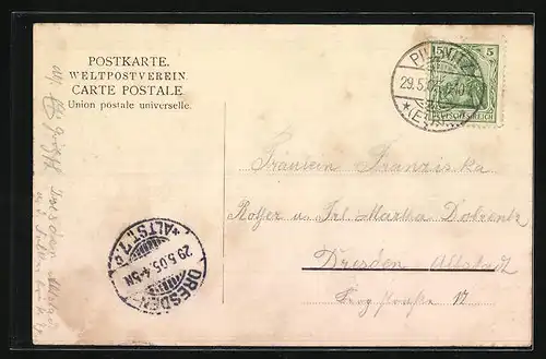 AK Dresden-Pillnitz, Partie beim Friedrichsgrund