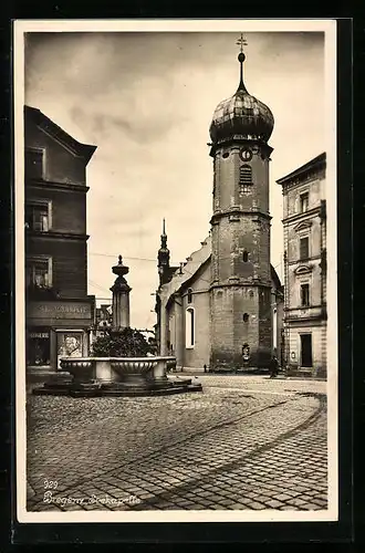 AK Bregenz, Strassenpartie mit Seekapelle