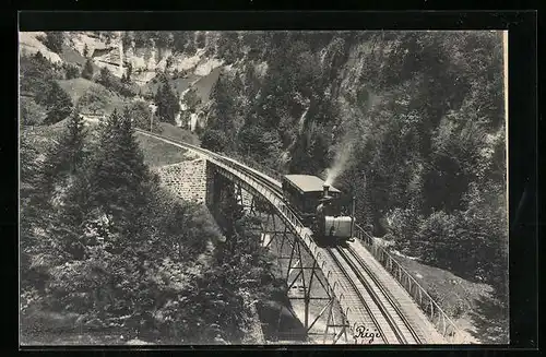 AK Rigibahn auf der Schnurtobelbrücke