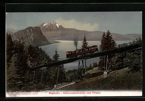AK Rigibahn, Schnurtobelbrücke und Pilatus