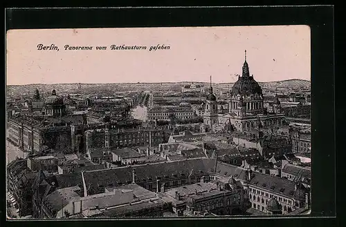 AK Berlin, Panorama vom Rathausturm gesehen