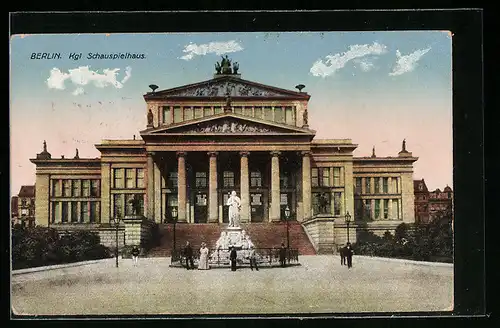 AK Berlin, Schauspielhaus mit Denkmal