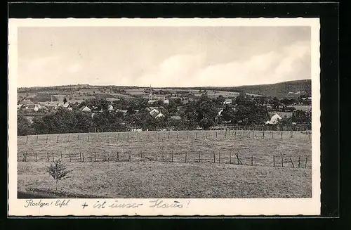 AK Roetgen /Eifel, Panorama des Ortes mit Fernblick