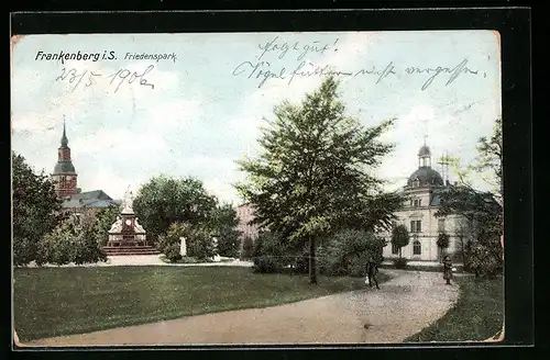 AK Frankenberg i.S., Teilansicht vom Friedenspark