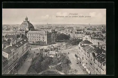 AK München, Karlsplatz von der St. Matthäuskirche gesehen