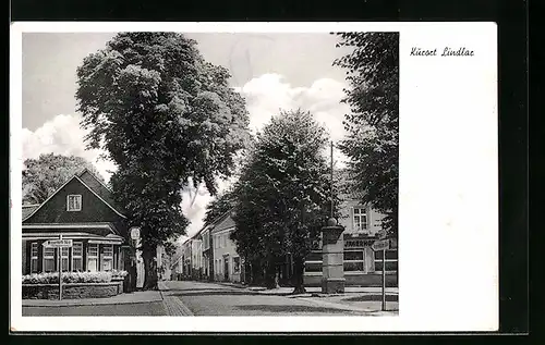 AK Lindlar, Strassenpartie mit Gasthaus Jägerhof und Häusern