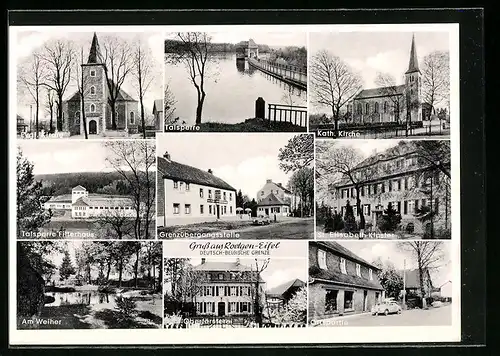 AK Roetgen /Eifel, Grenzübergangsstelle, Talsperre und Filterhaus