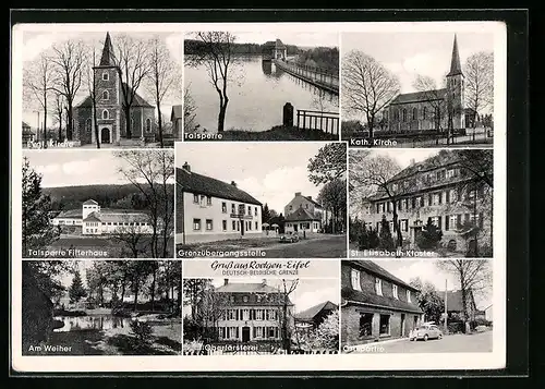 AK Roetgen /Eifel, Grenzübergangsstelle, Talsperre und Filterhaus