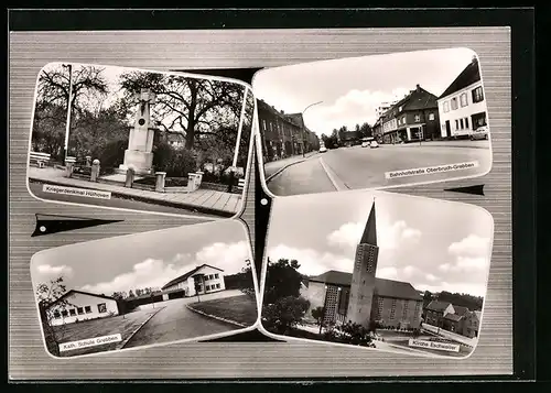 AK Oberbruch im Rheinland, Kriegerdenkmal, Bahnhofstrasse Oberbruch-Grebben