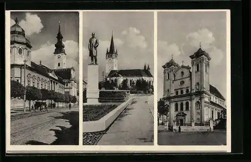 AK Presov, Kirche und Denkmal, Strassenpartie