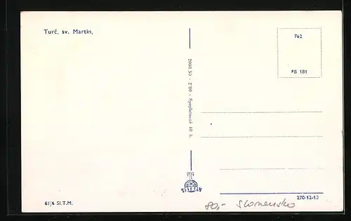 AK Turc. sv. Martin, Teilansicht mit Strassenpartie