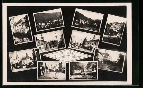 AK Kúpele Trenc. Teplice, Kirche, Ortspartie, Strassenpartie