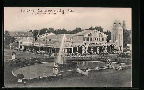 AK Zwickau, Ausstellung 1906, Hauptrestaurant mit Variete