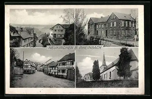 AK Neukirchen b. Rheinbach, Kirche, Strassenpartie mit Häusern