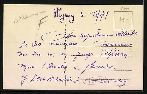 AK Wegberg, Ortspartie mit Fluss und Kirche