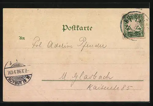 Lithographie Nürnberg, Bratwurstglöcklein, Albrecht Dürer-Haus, Denkmal