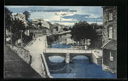 AK Cornelimünster, Flusspartie mit Indebrücke