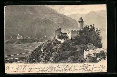 AK Sterzing, Blick zur Burg Sprechenstein