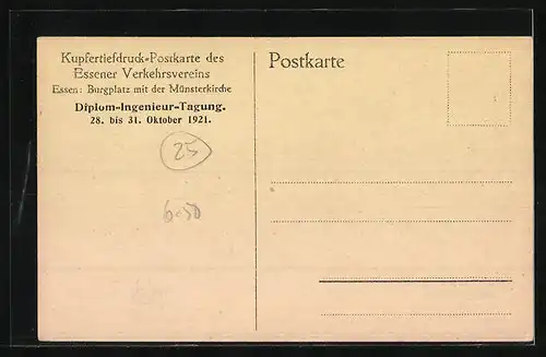 AK Essen, Burgplatz mit Strassenbahn