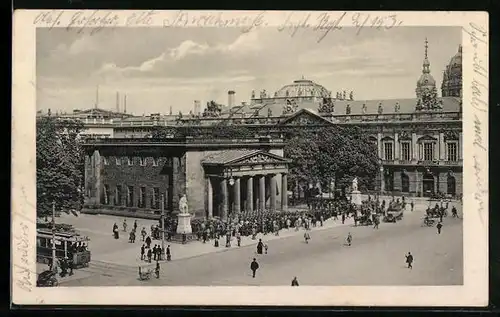 AK Berlin, Neue Wache, Strassenbahn