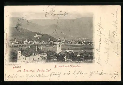 AK Bruneck /Pusterthal, Bruneck mit Dietenheim