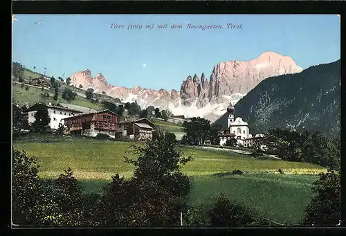 AK Tiers, Ortsansicht mit dem Rosengarten