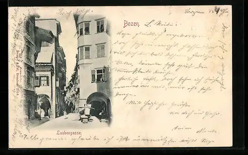 AK Bozen, Partie in der Laubengasse