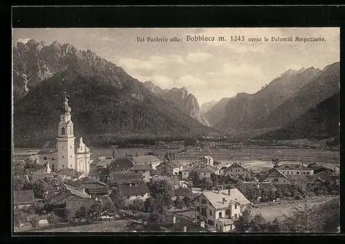 AK Dobbiaco, Panorama verso le Dolomiti Ampezzane