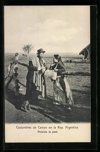 AK Argentina, Costumbres de Campo, Pelando la pava