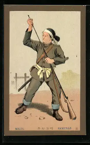 AK Meiji, Samurai beim Reinigen seines Gewehrs