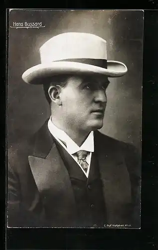 AK Opernsänger Hans Bussard mit einem Hut
