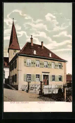 AK Ilshofen, Pfarrhaus mit Kirche
